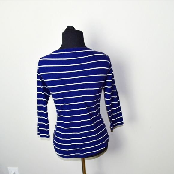 Beautiful Royal Blue and White Striped Top - Picture 2 of 2